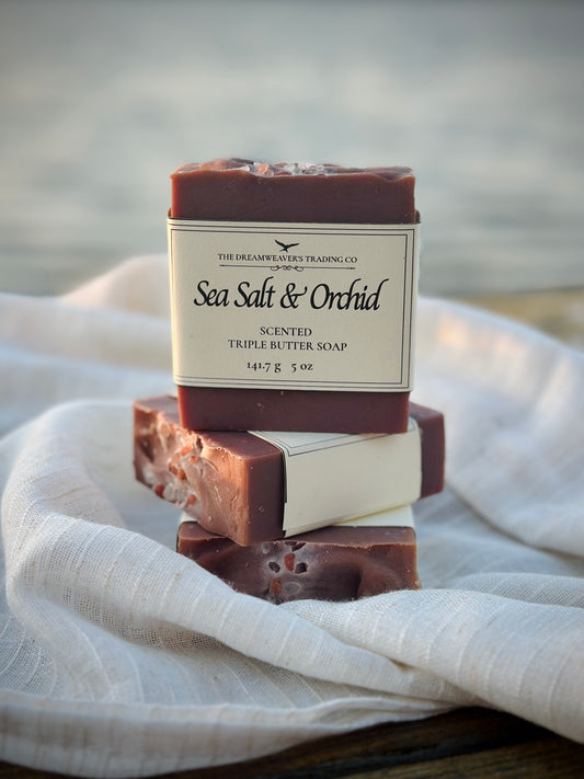Sea Salt and Orchid Scented Triple Butter Soap
