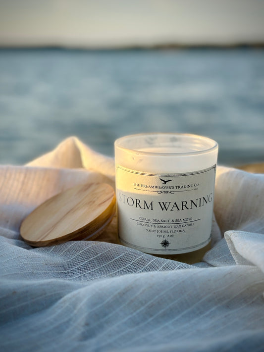Storm Warning Scented Coconut and Apricot Wax Candle 8oz